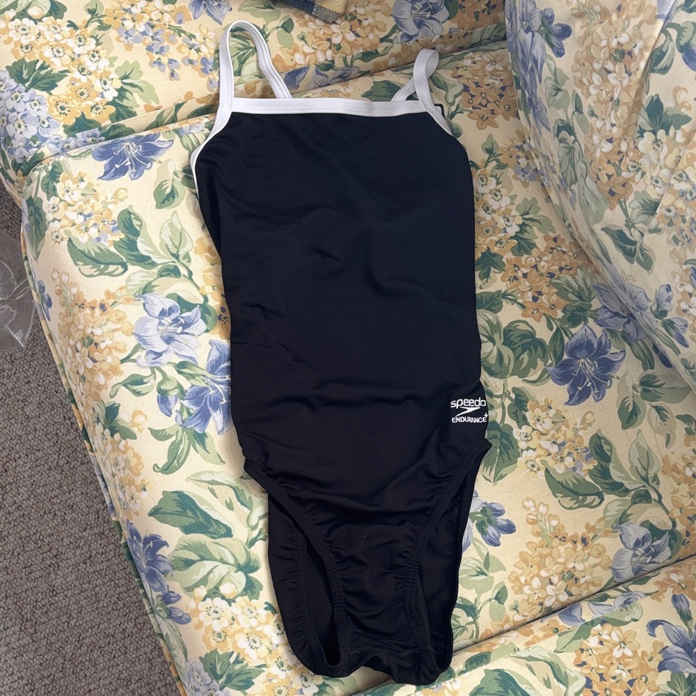 Speedo Black Swimsuit with White Trim